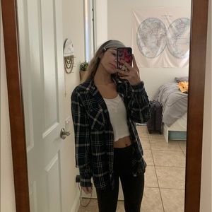 navy blue pacsun flannel